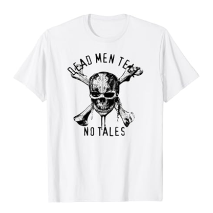 Adult Unisex Pirate Skull White T-shirt Costume