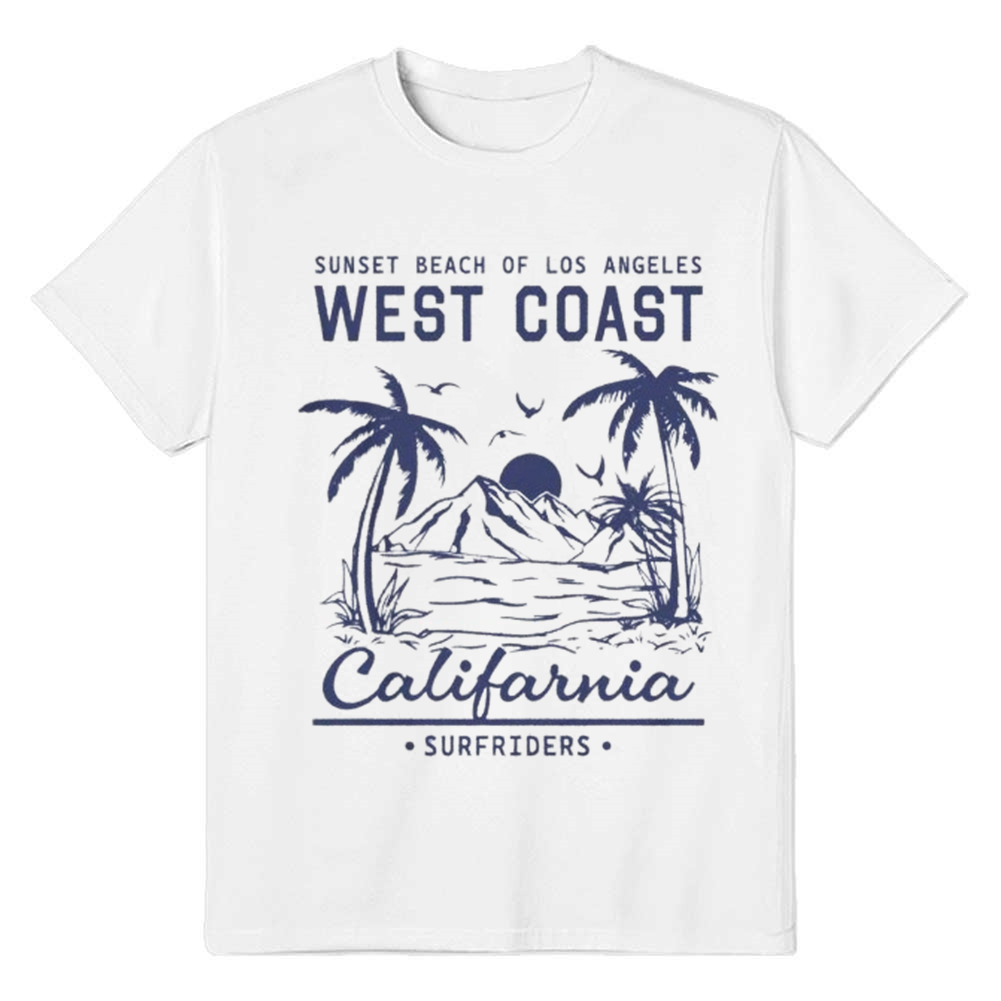 Adult Women Tree Tropical And Letter Trval White T-shirt Costume