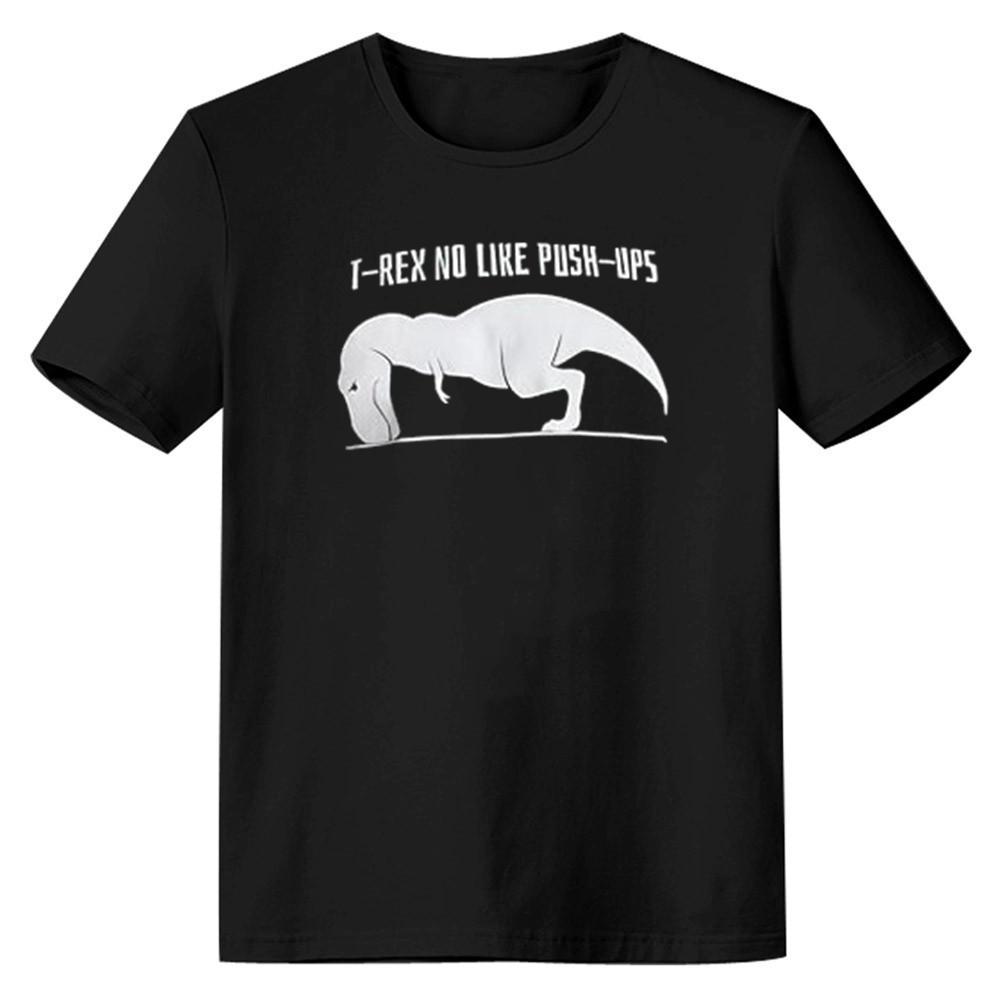 Adult T-REX NO Like Push-UPS  Funny Fitness Gym Workout Sport Black T-shirt Costume   Type:Costume
