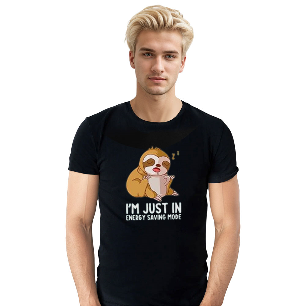 Adult Unisex Lazy Sloth Wild Animals Black T-shirt Costume