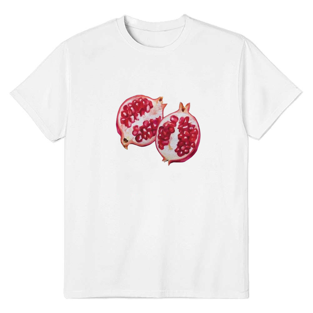 Pomegranate Aesthetic Tomato Girl Summer Vintage Inspired Fruit Lover White T-shirt