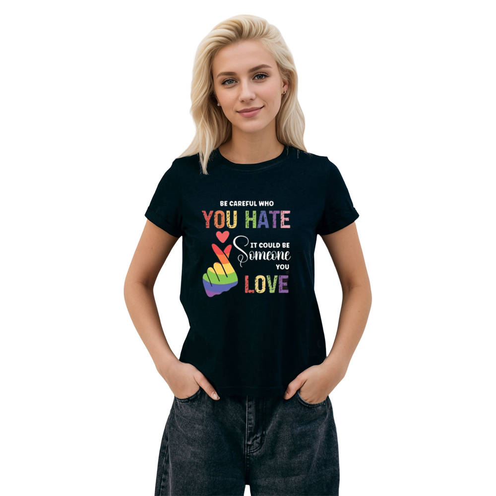 Adult Unisex Be Careful Who Pride Month Black T-shirt Costume