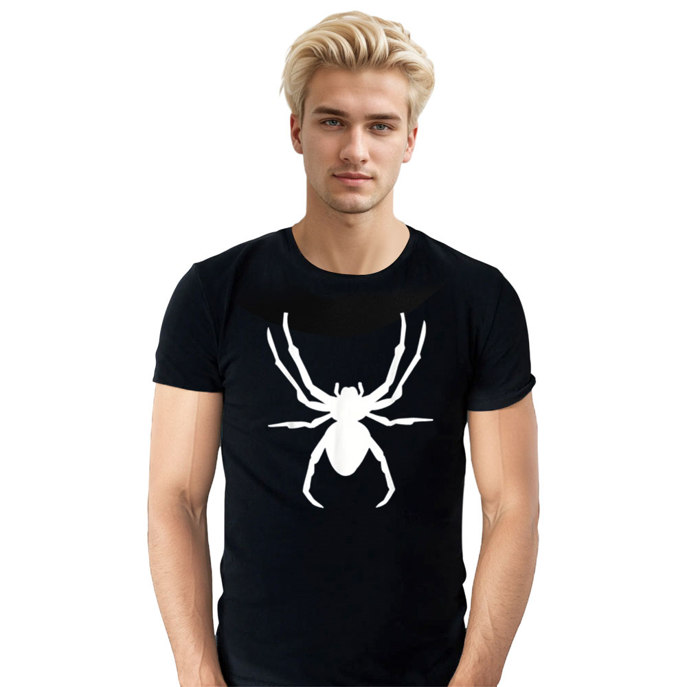 Adult Unisex Huge Spider Horror Halloween Black T-shirt Costume