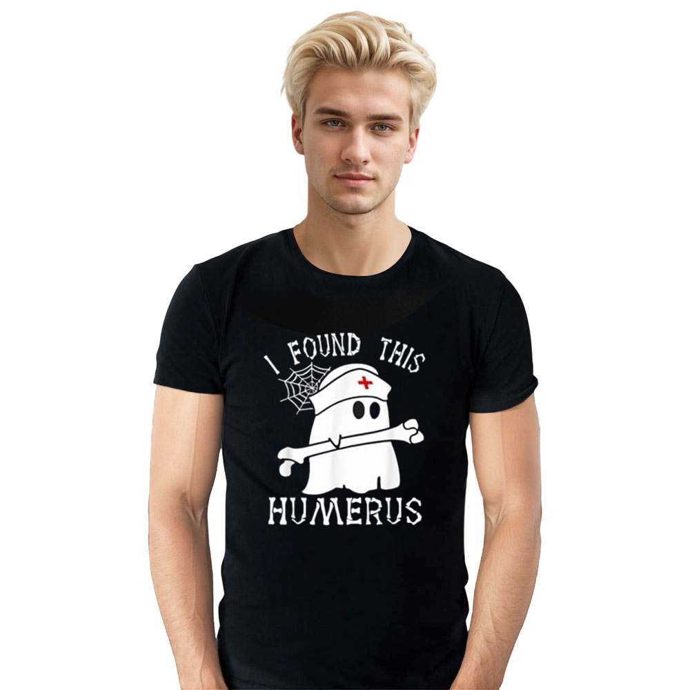 Adult Unisex I Found This Ghost Halloween Black T-shirt Costume