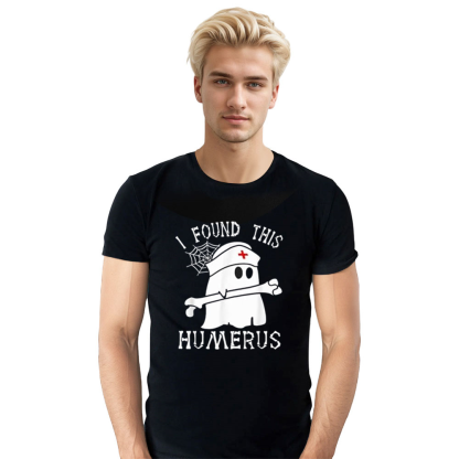 Adult Unisex I Found This Ghost Halloween Black T-shirt Costume