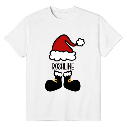 Adult Unisex Festival Custom Name Christmas Xmas White T-shirt Costume