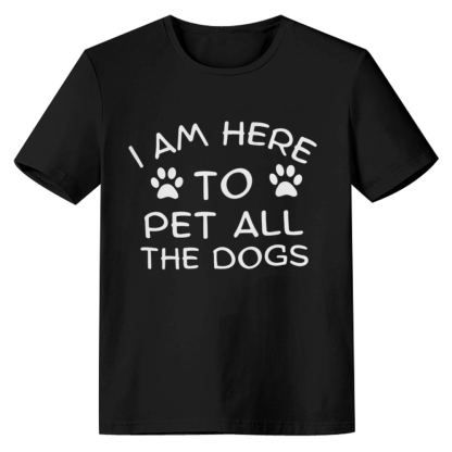 Adult Unisex All The Dogs Pet Lover Black T-shirt Costume