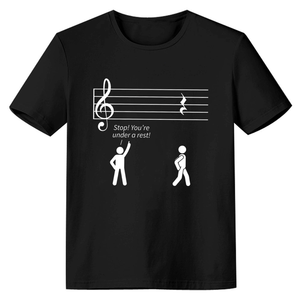 Adult Unisex Stop Under A Rest Music Festival Black T-shirt Costume