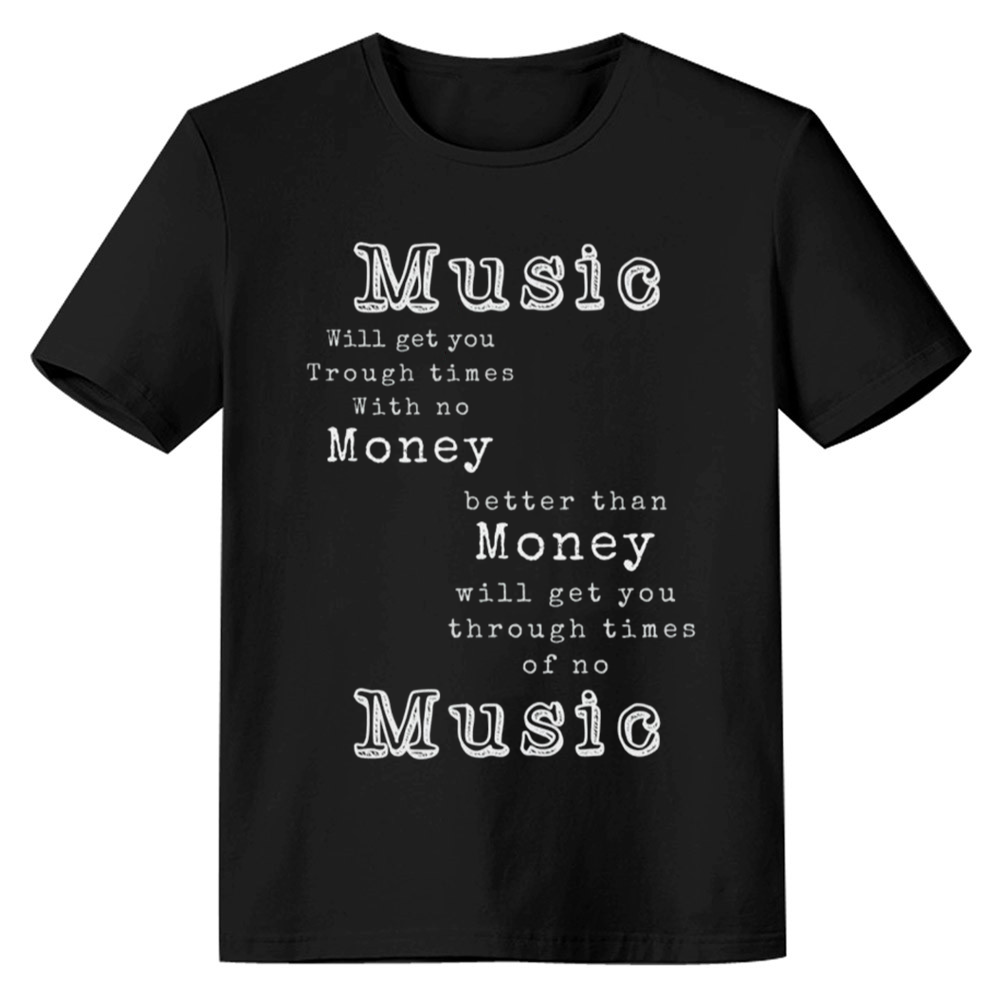 Adult Unisex Letter Music Festival Black T-shirt Costume