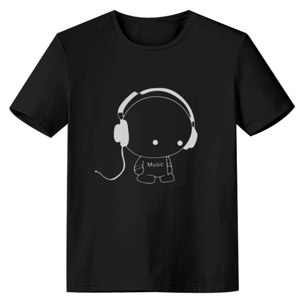 Adult Unisex Music Festival Cute Robot Black T-shirt Costume