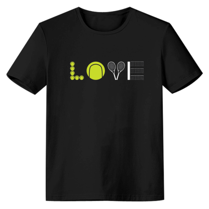 Adult Unisex Tennis Sport Lover Black Love T-shirt Costume