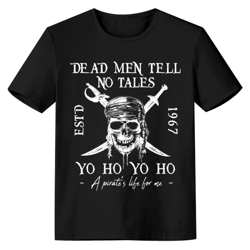 Adult Unisex Dead Men Tell No Tales Black Pirate Lover T-shirt Costume