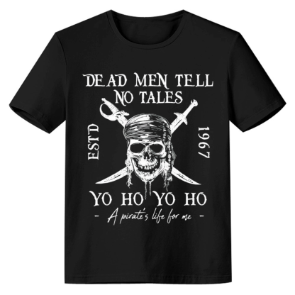 Adult Unisex Dead Men Tell No Tales Black Pirate Lover T-shirt Costume