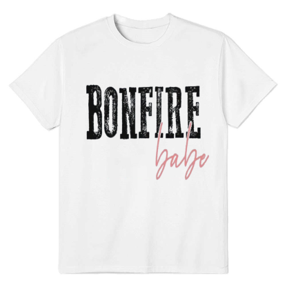 Adult Unisex Bonfire Babe White T-shirt Costume