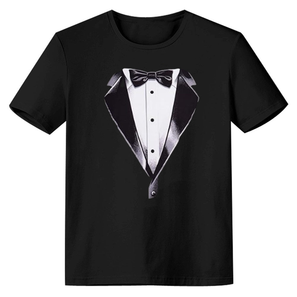 Adult Unisex Tuxedo Classic Party Humor Vintage Bachelor Party Funny Black T-shirt Costume