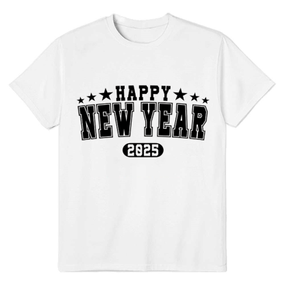 Adult Unisex 2025 New Year White Festival T-shirt