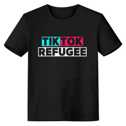 TikTok Refugee Label Soft Black T-shirt