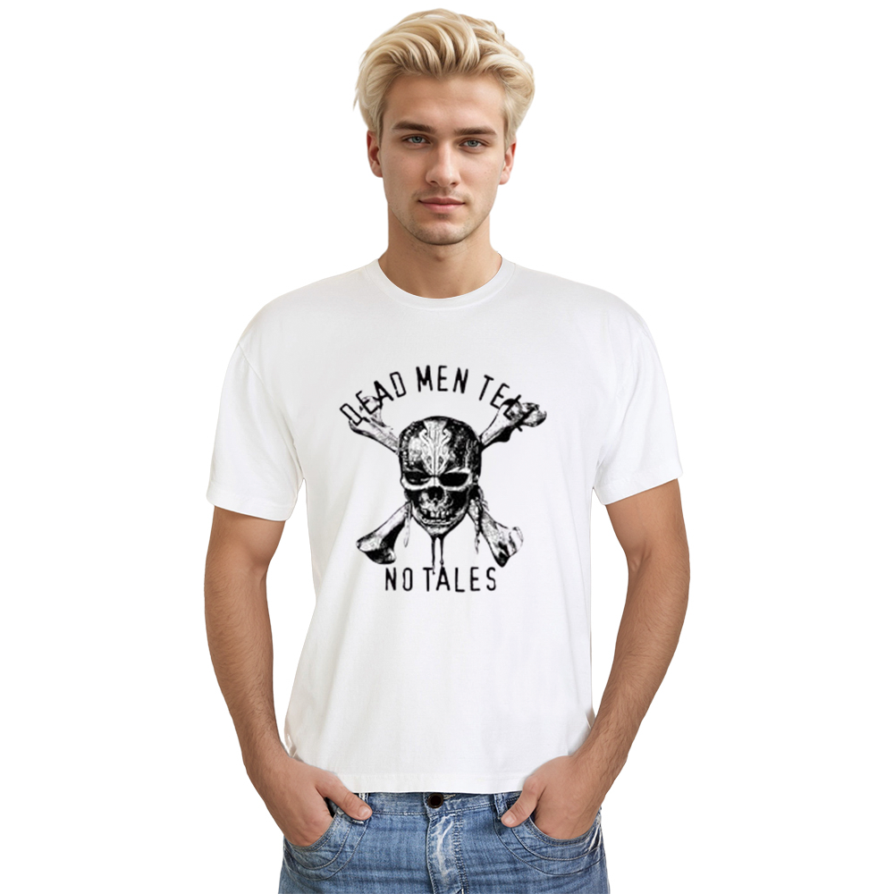 Adult Unisex Pirate Skull White T-shirt Costume