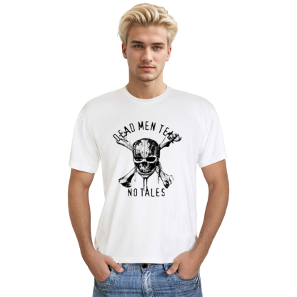 Adult Unisex Pirate Skull White T-shirt Costume