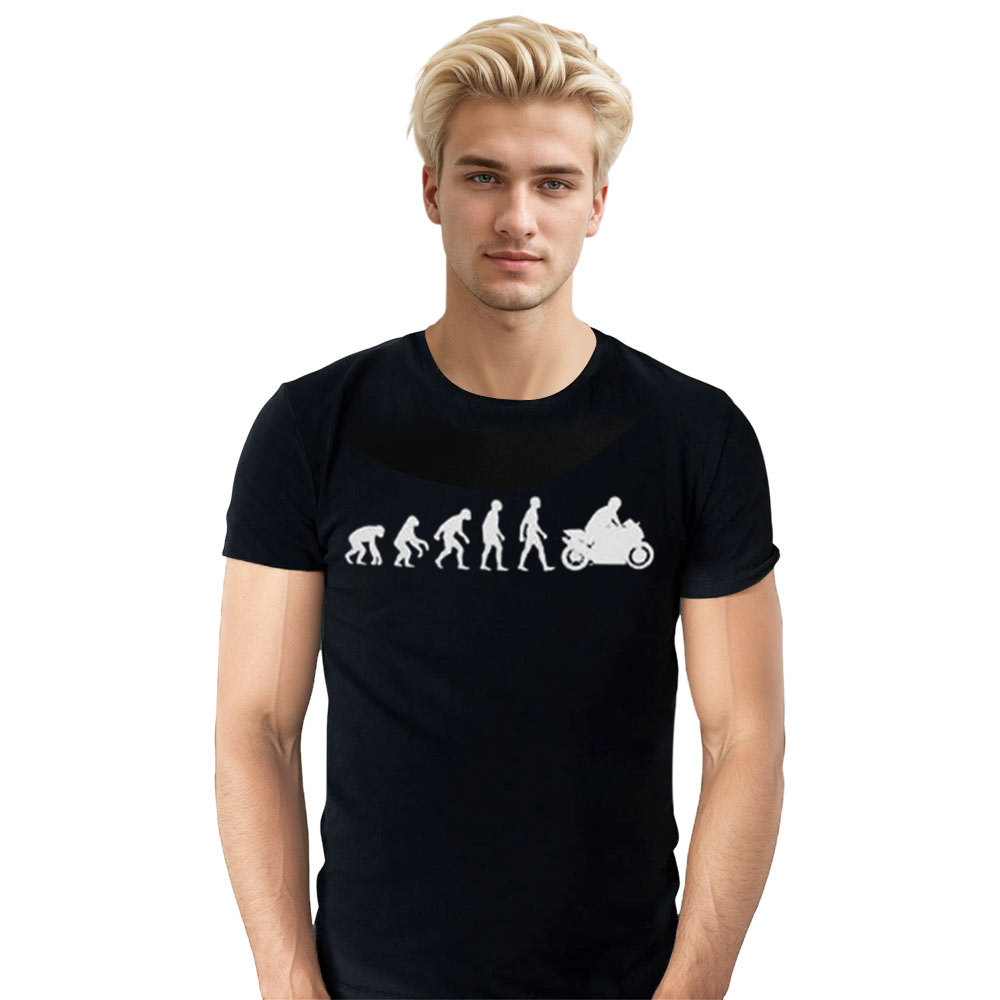 Adult Unisex Motorbike Evolution Motorcycle Black T-shirt Costume