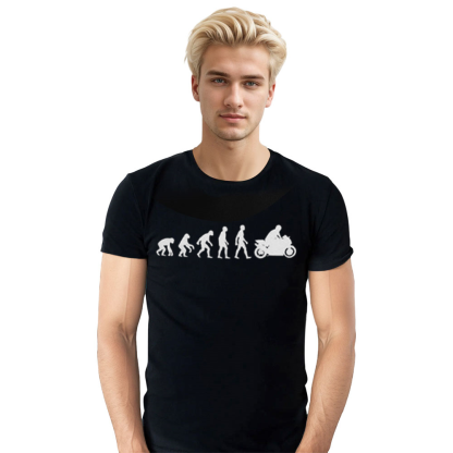 Adult Unisex Motorbike Evolution Motorcycle Black T-shirt Costume
