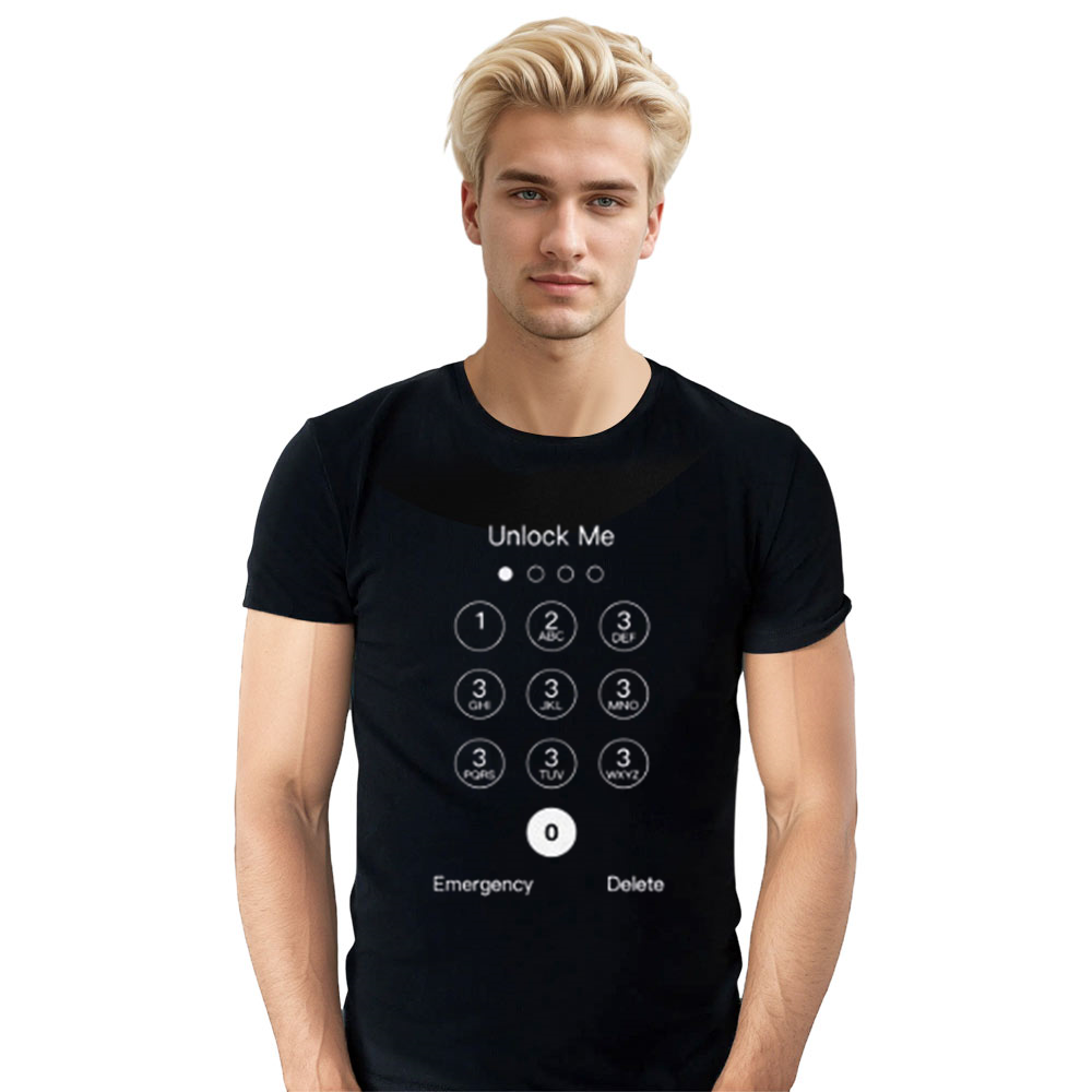 Adult Unisex Number Letter Black T-shirt Costume