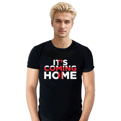 Adult Unisex Football England Its Coming Home Black Soccer T-shirt Costume