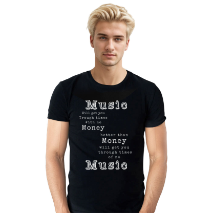 Adult Unisex Letter Music Festival Black T-shirt Costume