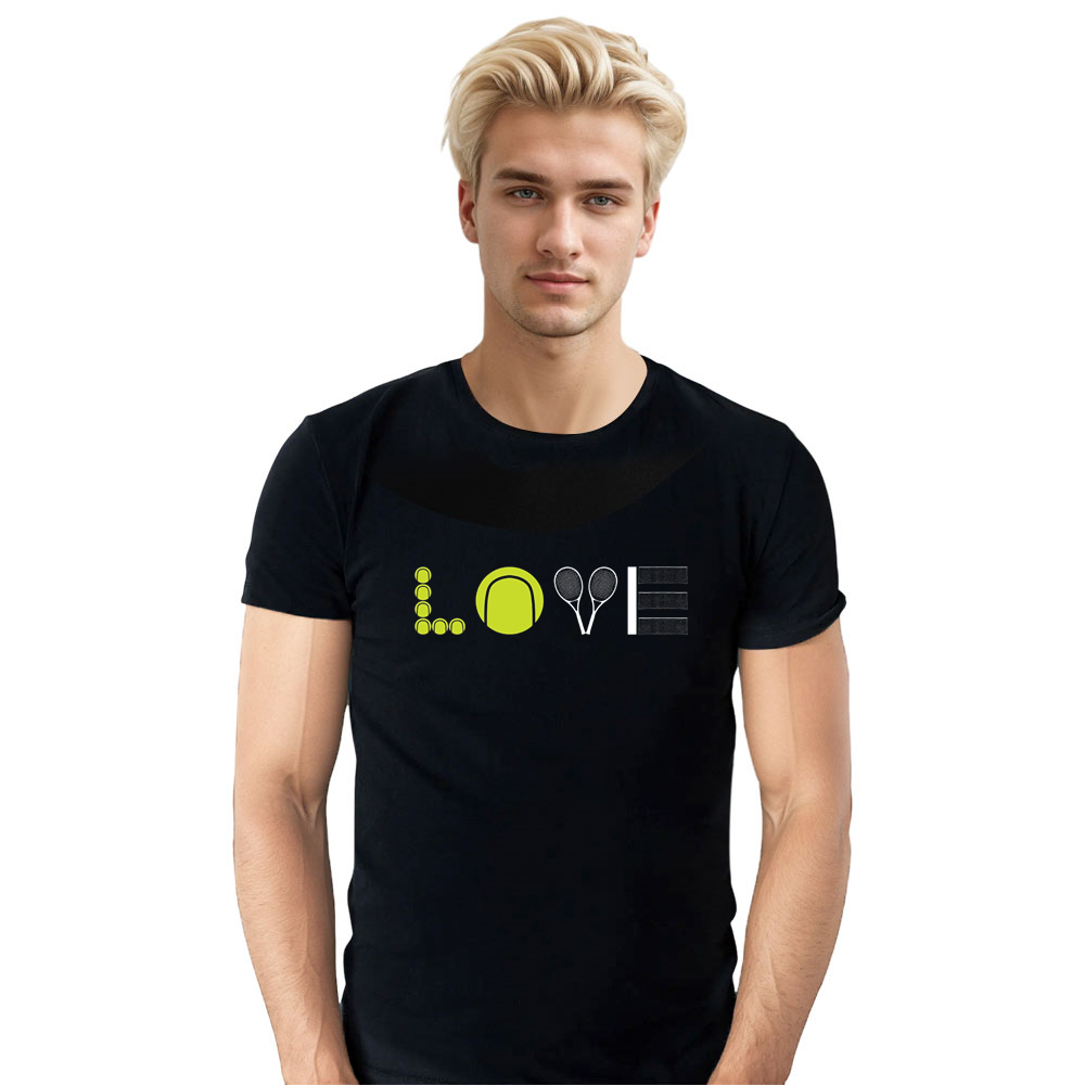 Adult Unisex Tennis Sport Lover Black Love T-shirt Costume