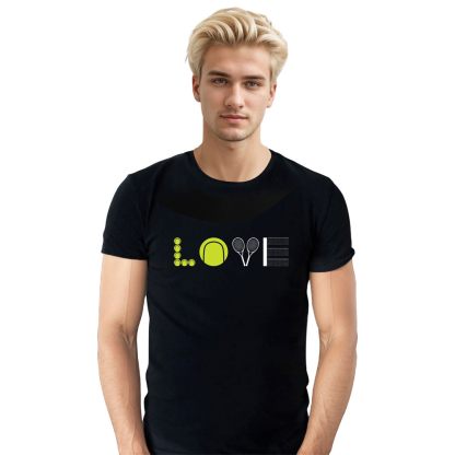 Adult Unisex Tennis Sport Lover Black Love T-shirt Costume