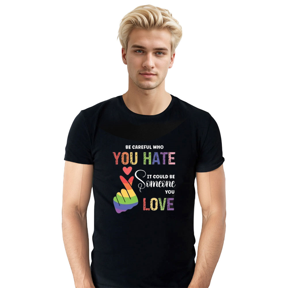 Adult Unisex Be Careful Who Pride Month Black T-shirt Costume