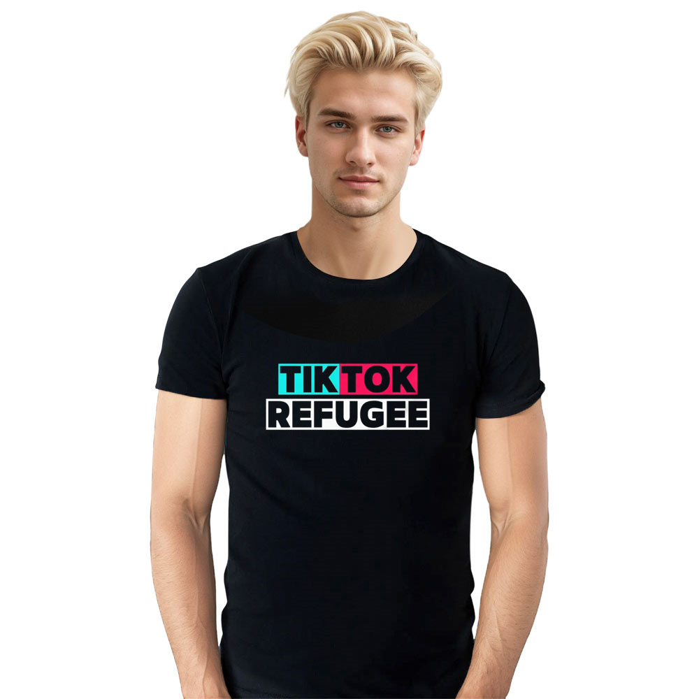 TikTok Refugee Label Soft Black T-shirt