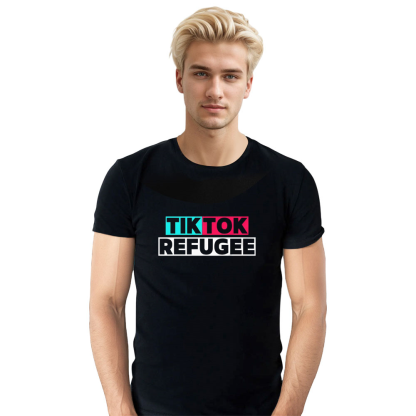 TikTok Refugee Label Soft Black T-shirt