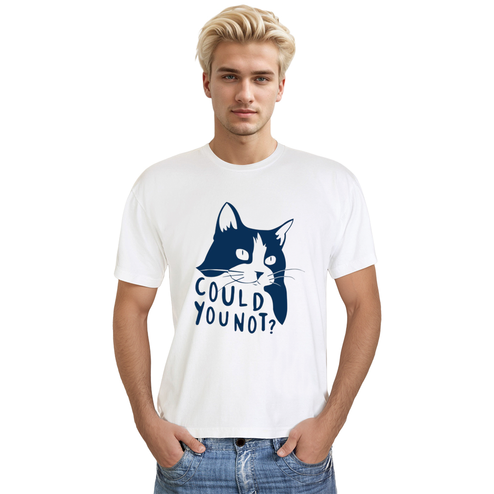 Could You Not Cat Pet Lover Adult Unisex White T-shirt