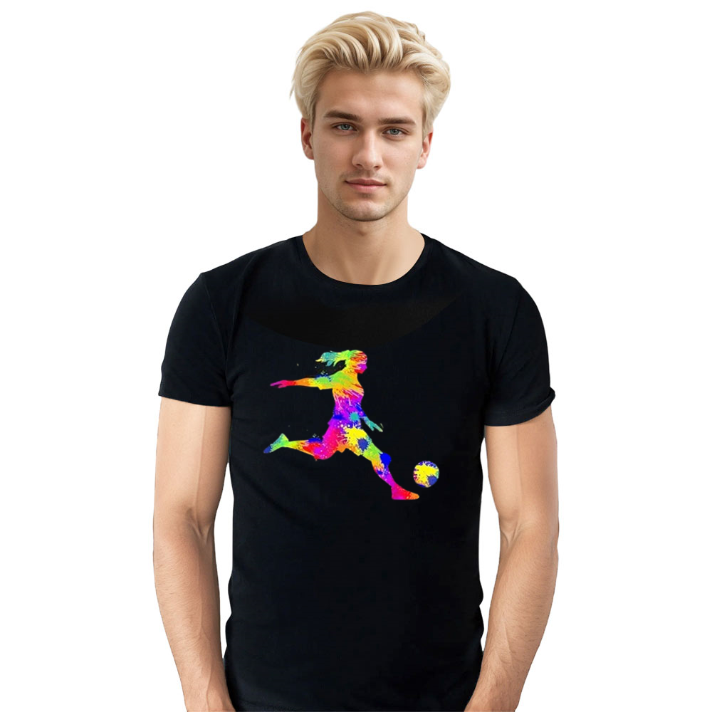 Adult Unisex Football Girls Football Lover Black T-shirt Costume