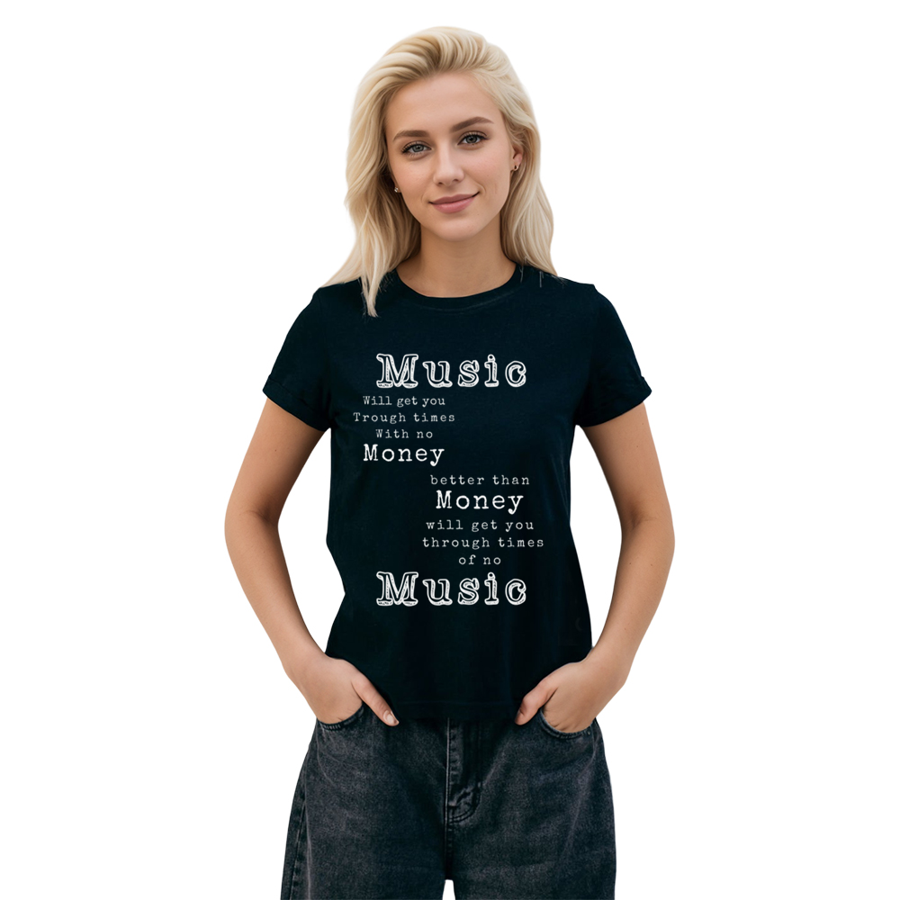 Adult Unisex Letter Music Festival Black T-shirt Costume
