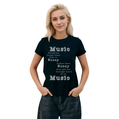 Adult Unisex Letter Music Festival Black T-shirt Costume