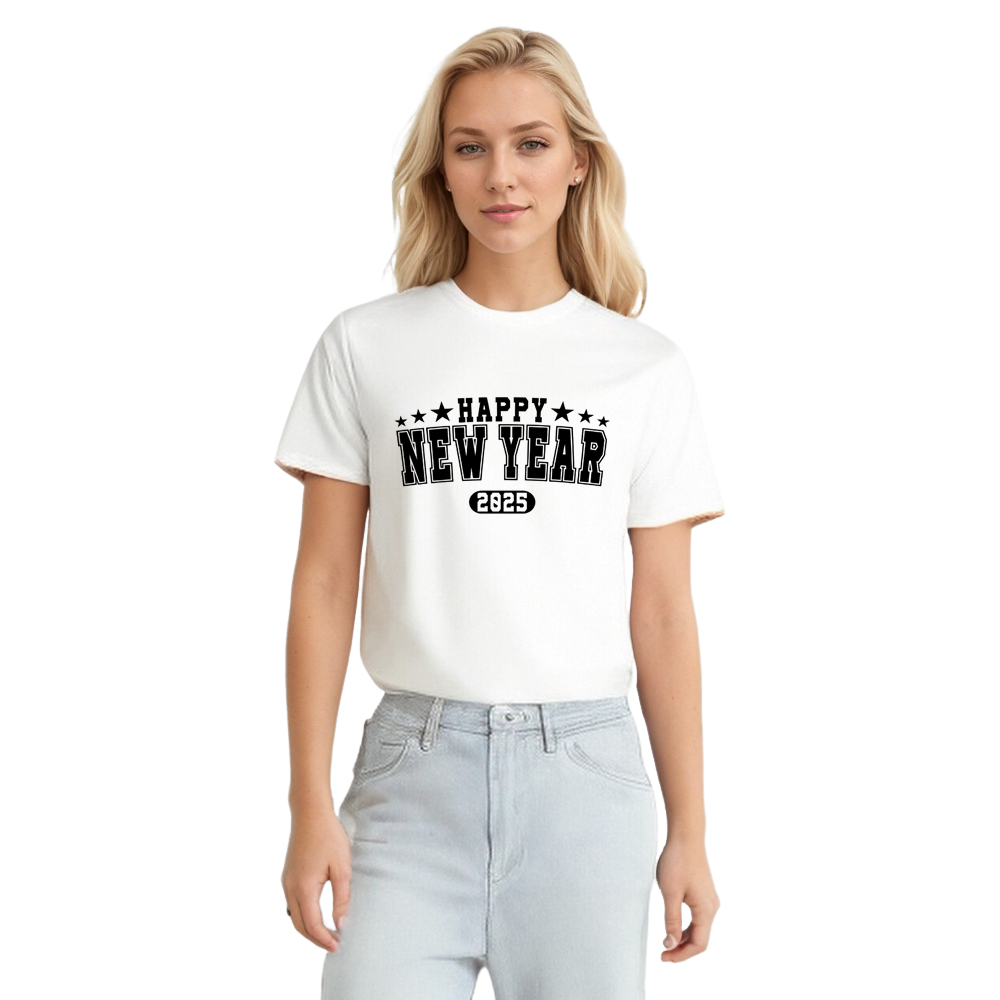 Adult Unisex 2025 New Year White Festival T-shirt