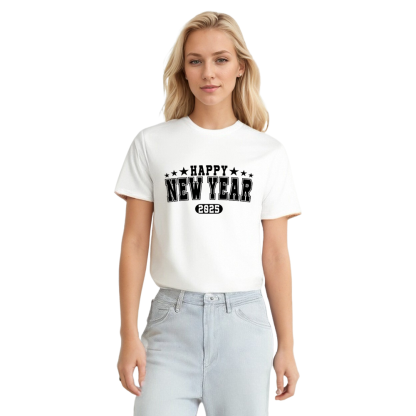 Adult Unisex 2025 New Year White Festival T-shirt