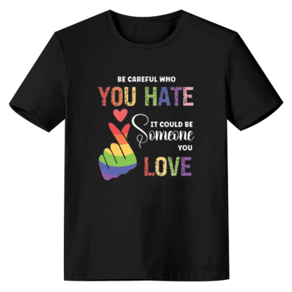 Adult Unisex Be Careful Who Pride Month Black T-shirt Costume