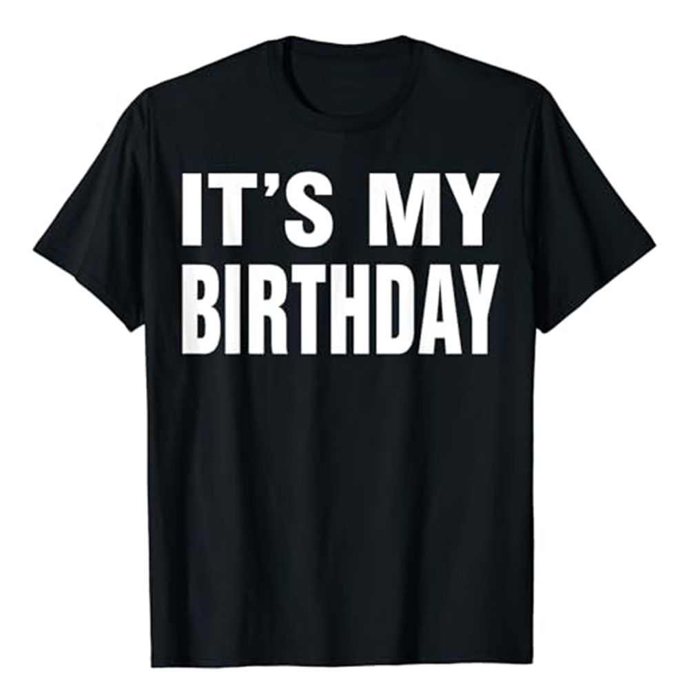Adult It's My Birthday Birthday Party Black Short Sleeve T-shirt Outfits Top Costume