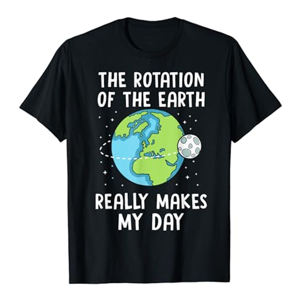Adult Rotation Of The Earth Earth Day Black Short Sleeve T-shirt Outfits Top Costume