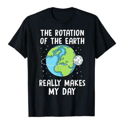 Adult Rotation Of The Earth Earth Day Black Short Sleeve T-shirt Outfits Top Costume