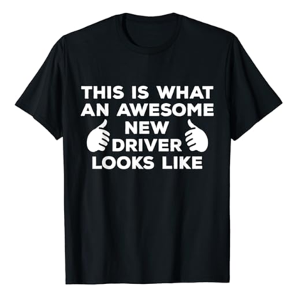 Adult Unisex Driver's License Passed New Driver Black Short Sleeve T-shirt Outfits Top Costume