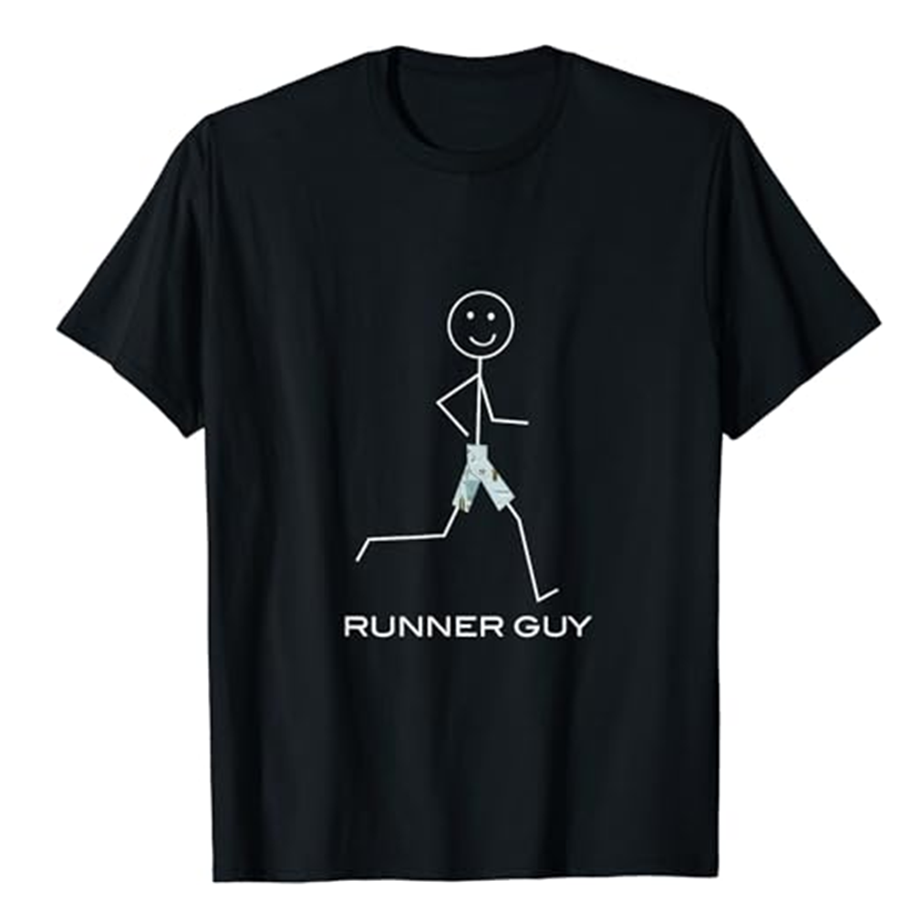 Adult Funny Running Fitness Gym Workout Sport Black T-shirt Costume