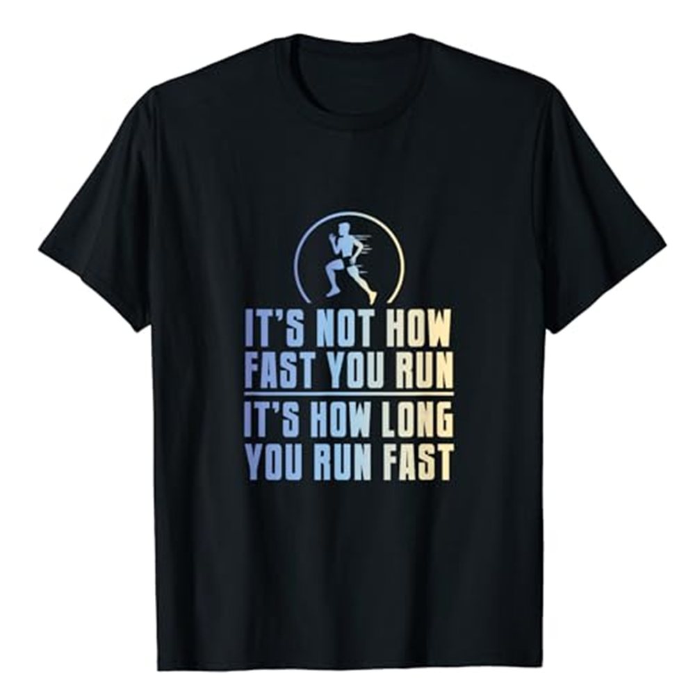 Adult Funny Long Distance Runner Sport Black T-shirt Costume
