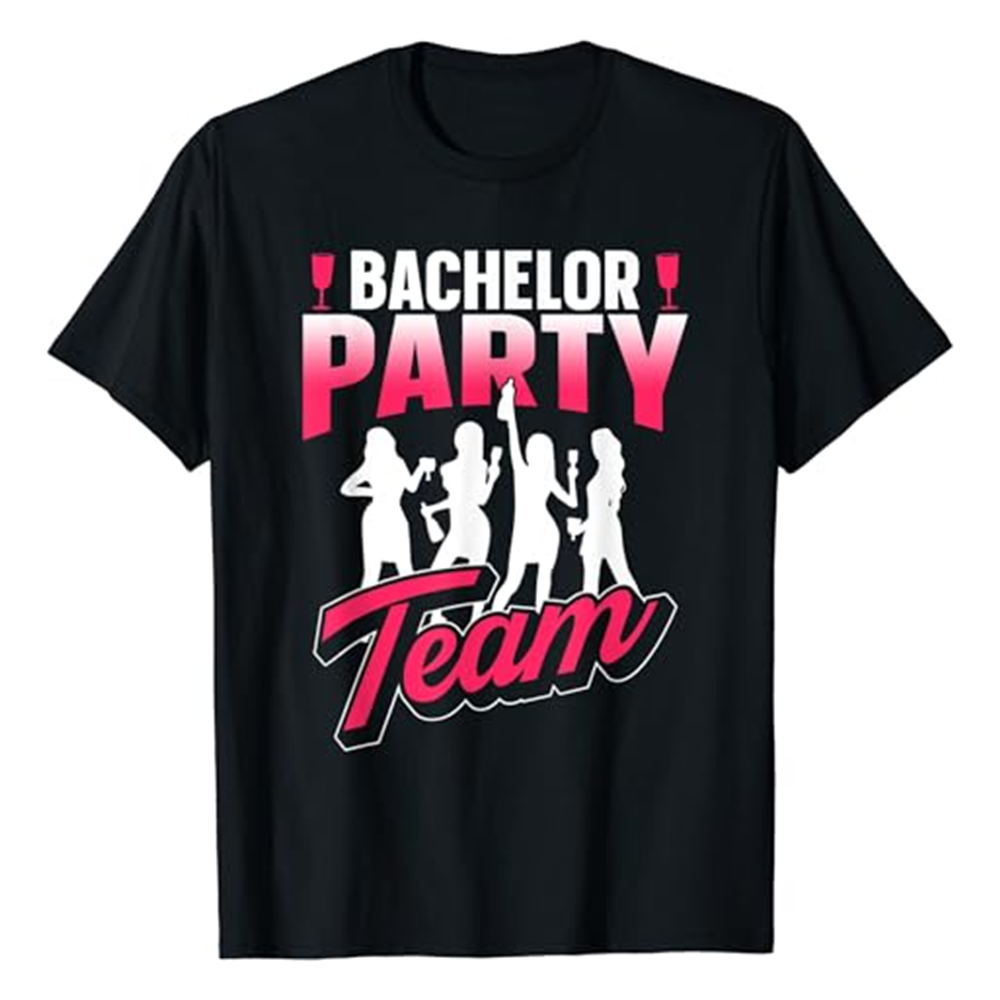 Adult Bachelor Party Bride Team Black T-shirt Costume