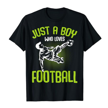 Adult Unisex Just A Boy Who Loves Football Black T-shirt Costume