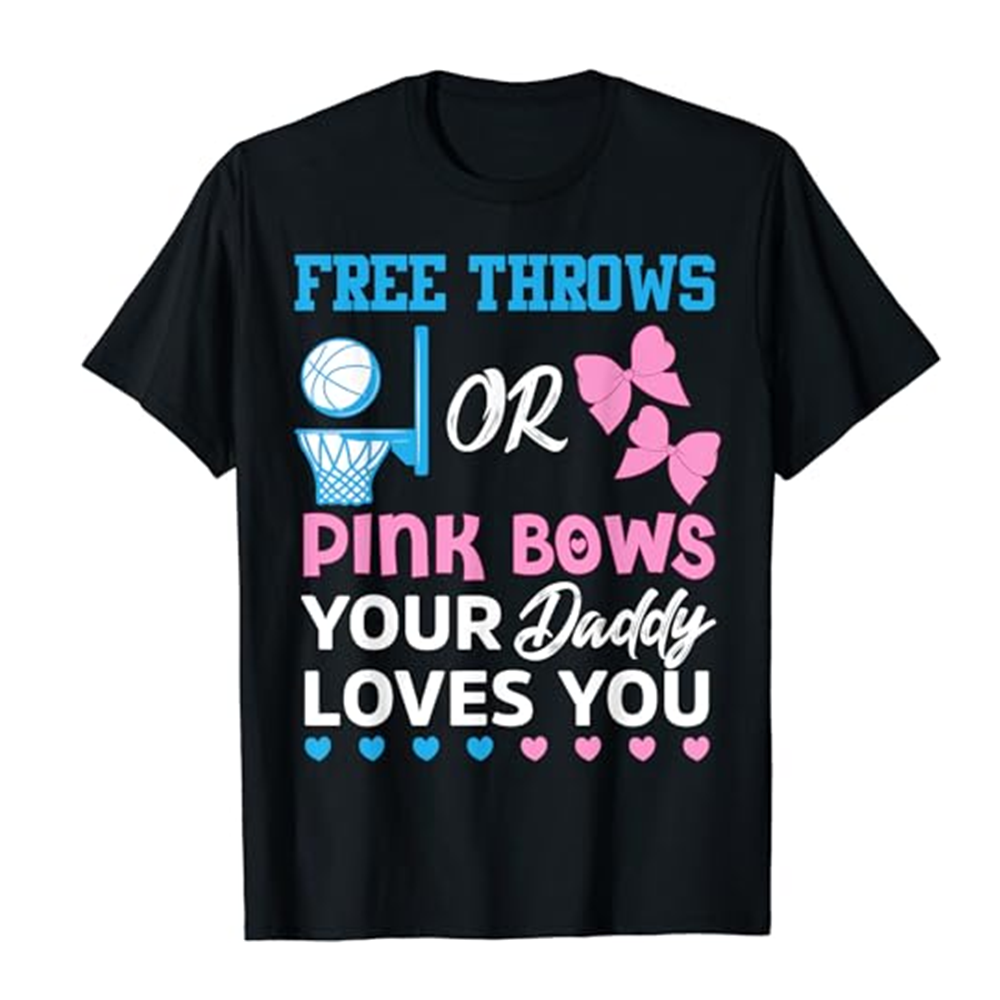 Adult Free Throws Or Pink Bows Women Black T-shirt Costume