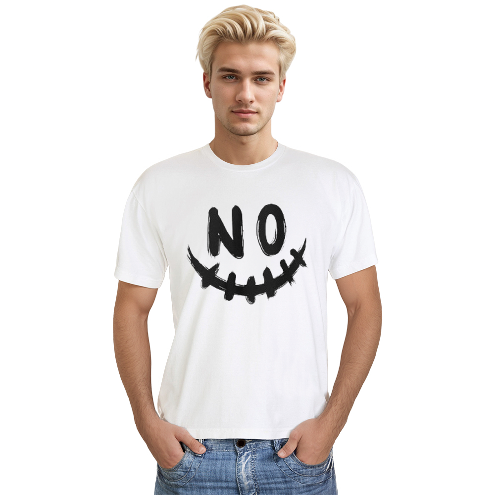 Adult Unisex Letter No Funny White T-shirt Costume